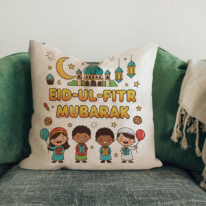 Customized Eid Mubarak Cushion Pillow for Kids - Design # 03