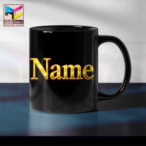 Customized Golden Name Special Mug – Full Black # 02