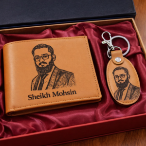 Customized Picture Wallet & Keychain Set - Design # 01