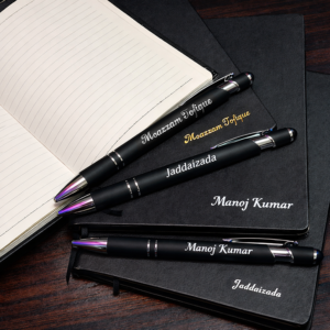 Customized Name Notebook Dairy with Pen (Black Color)