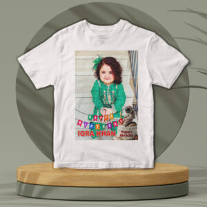 Kids Customized White Polyester Shirt – Design # 05