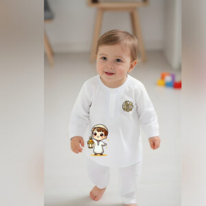 Kids Customized Eid Special Kurta Pajama - White